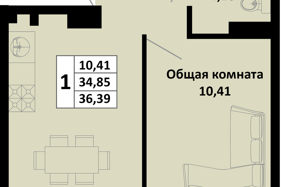 квартира р-н Динской п Южный жилой комплекс Южные Соседи фото 1