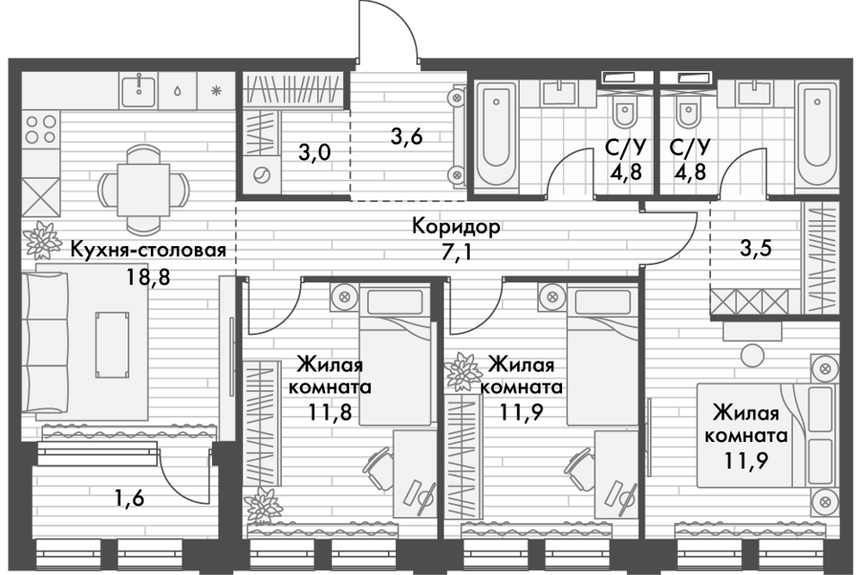 квартира г Владивосток р-н Ленинский Владивостокский городской округ, жилой комплекс Философия фото 1