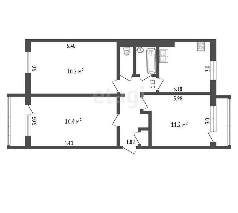 квартира г Калуга ул Никитина 104 фото 22