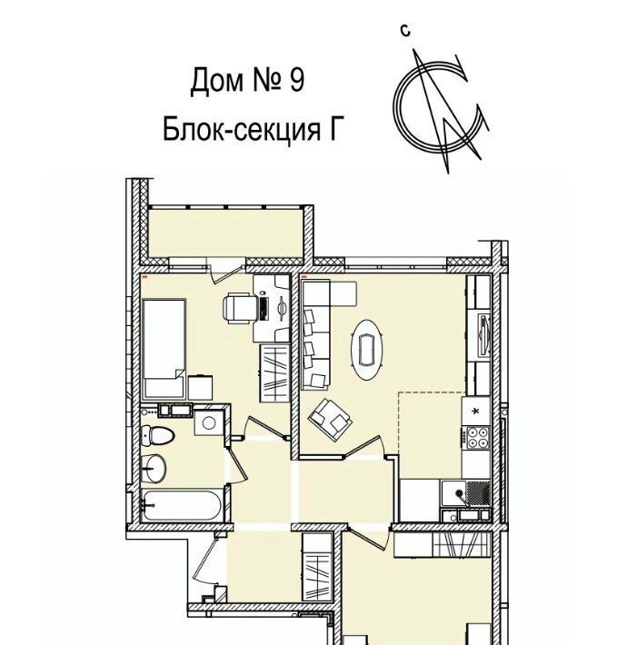 квартира г Кемерово р-н Заводский 55-й микрорайон ЖК «Кузнецкий» 9 фото 1