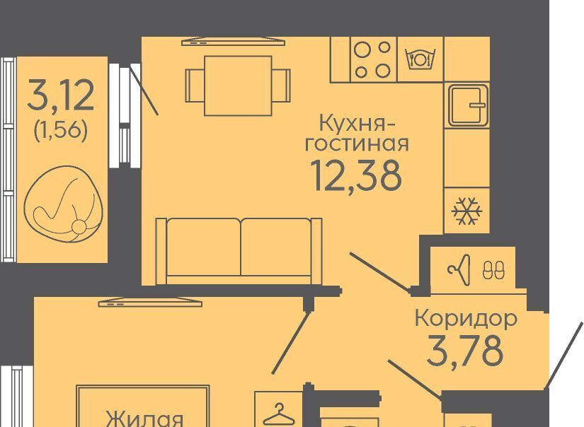 квартира г Екатеринбург микрорайон Новокольцовский Ботаническая Новокольцовский жилой комплекс фото 1