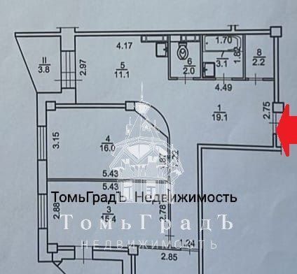 квартира г Томск р-н Октябрьский ул Герасименко 1/22 пер Солнечный фото 23