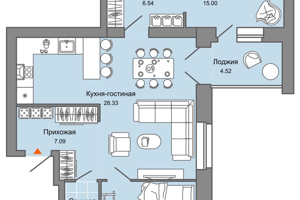 квартира г Киров р-н Ленинский ул Дмитрия Козулева 2к/1 муниципальное образование Киров фото 1