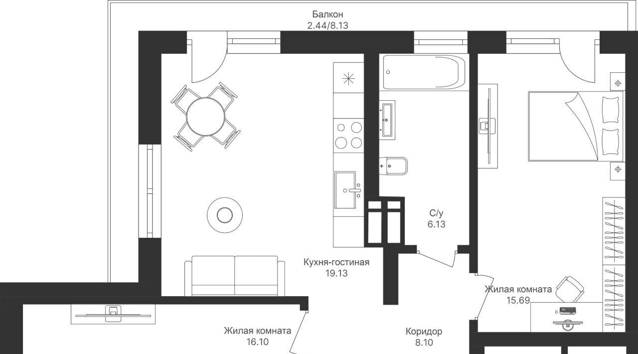 квартира г Казань метро Горки ПК 9, Мой Ритм жилой комплекс фото 1