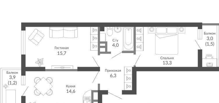 квартира г Новороссийск р-н Центральный ЖК Облака 2 фото 1