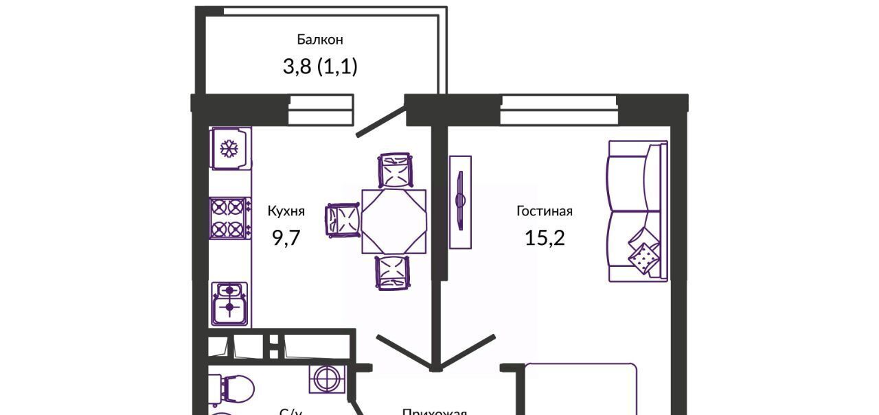 квартира г Краснодар р-н Прикубанский ул им. Героя Георгия Бочарникова 2 фото 1