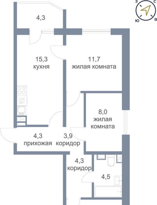 квартира г Нефтеюганск мкр 17-й 7/2 фото 1