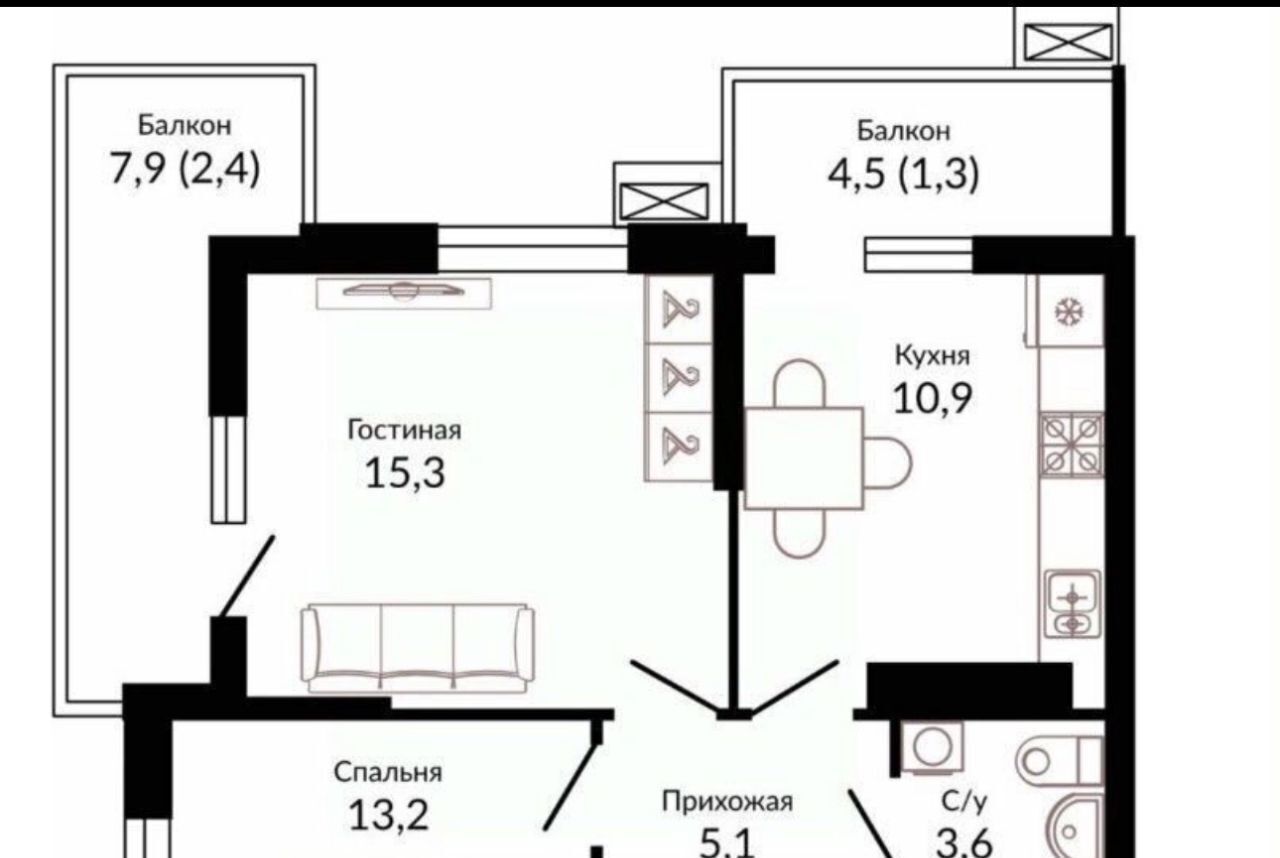 квартира г Краснодар р-н Прикубанский ул Конгрессная 41 фото 18