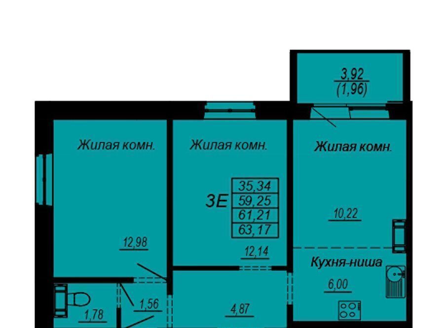 квартира г Хабаровск р-н Индустриальный Южный микрорайон ул Рокоссовского фото 1