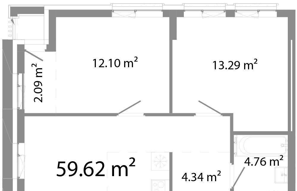 квартира г Челябинск р-н Центральный ул Худякова 18/3 фото 1