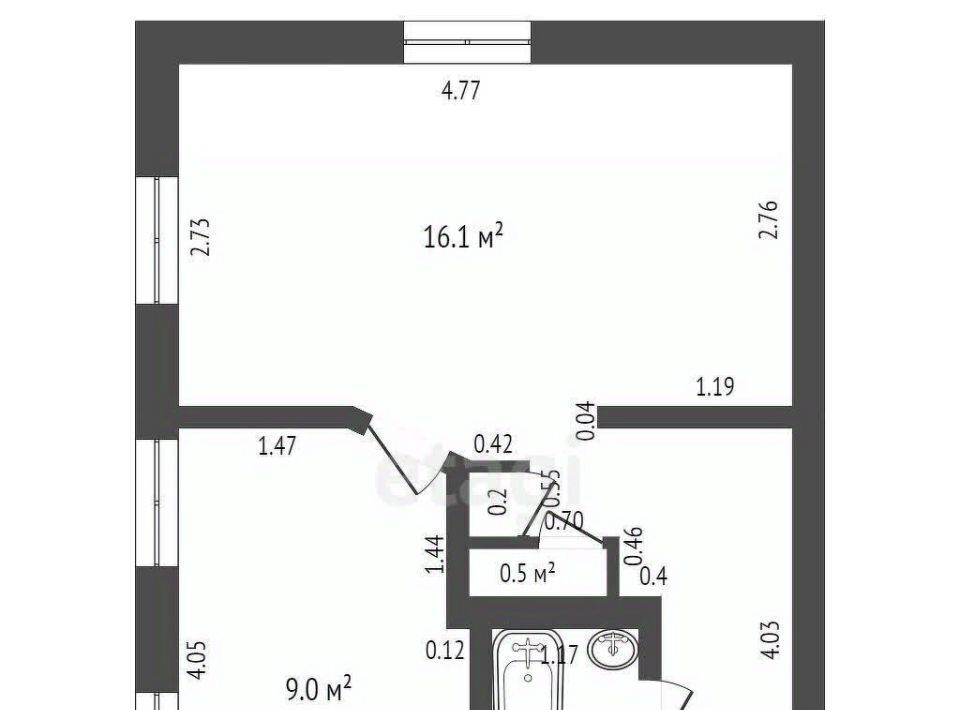 квартира г Чита р-н Центральный ул Токмакова 23 фото 16