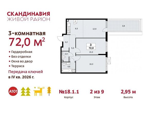 метро Коммунарка метро Бульвар Адмирала Ушакова ТиНАО жилой комплекс Скандинавия, 18. 2.1 фото