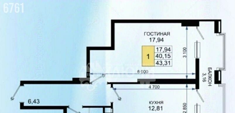 квартира г Новороссийск р-н Южный пр-кт Дзержинского 244к/4 ЖК «Золотой берег» фото 4