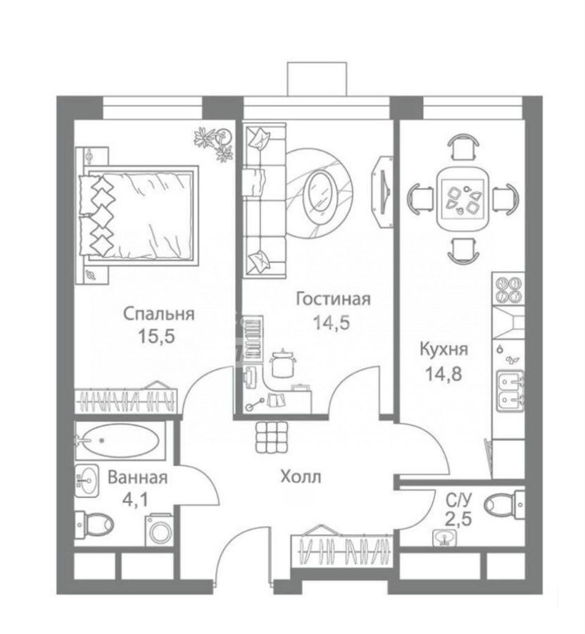 квартира г Москва метро Молодежная ш Сколковское 40к/3 фото 20