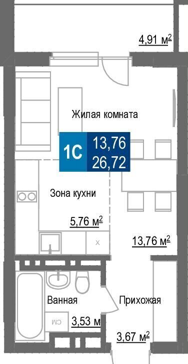 квартира г Новосибирск р-н Заельцовский Заельцовская ул Светлановская 52/3 фото 2