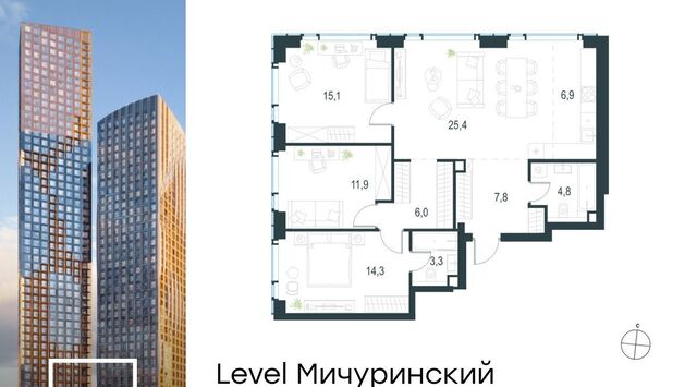 метро Мичуринский проспект ЖК Левел Мичуринский к 3 фото