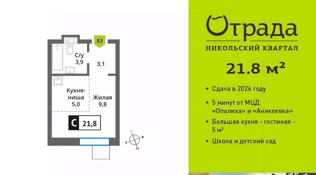 квартира г Красногорск мкр Опалиха Никольский Квартал Отрада жилой комплекс, Аникеевка фото 1