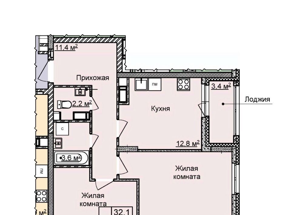 квартира г Нижний Новгород Горьковская ЖК «Цветы 2» фото 1