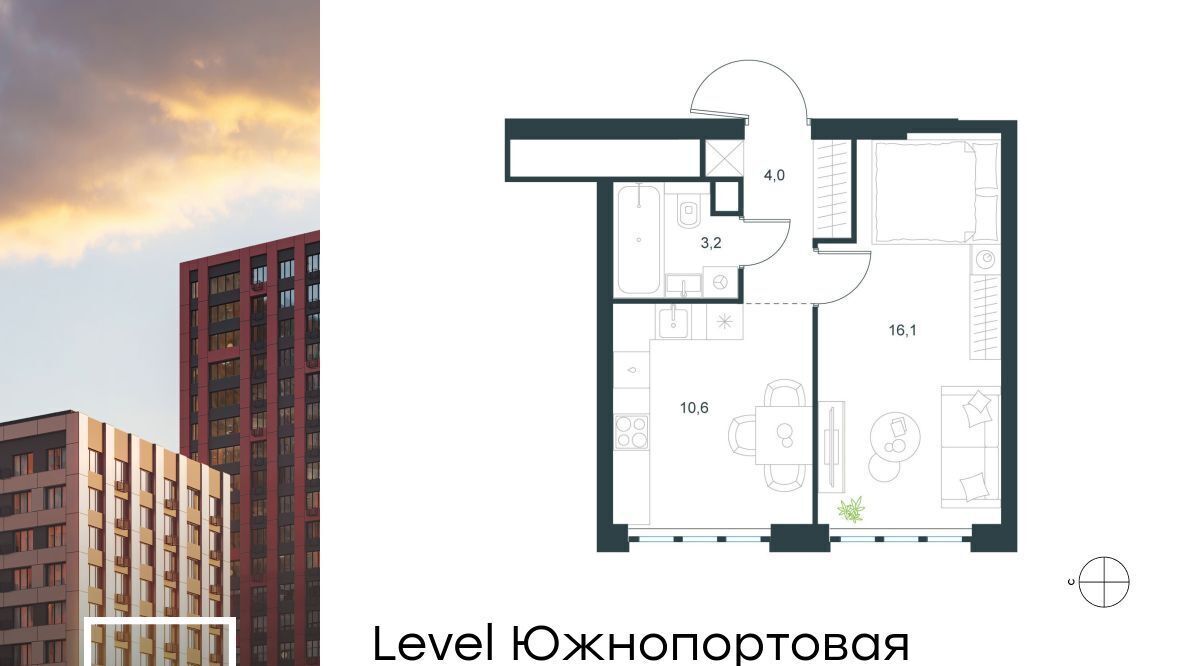 квартира г Москва метро Кожуховская ЖК Левел Южнопортовая 3 фото 1