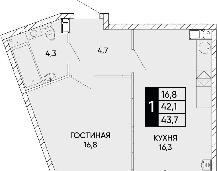 квартира г Ростов-на-Дону р-н Кировский ЖК Левобережье фото 1