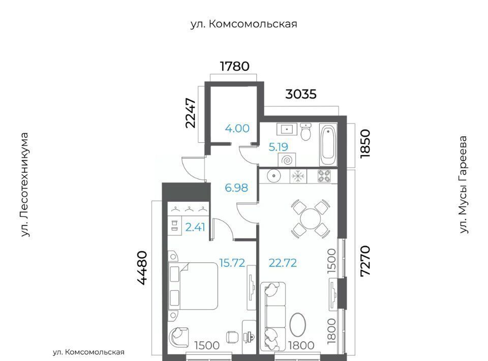 квартира г Уфа р-н Октябрьский микрорайон Глумилино-2 8-е Небо жилой комплекс фото 1