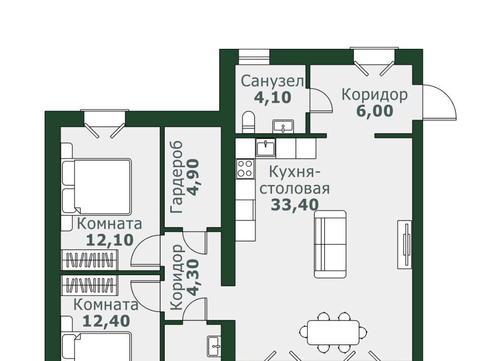 квартира п Западный р-н мкр Привилегия ул Спортивная 5 Кременкульское с/пос фото 1