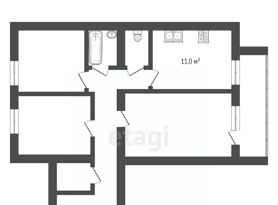 квартира г Ханты-Мансийск Южный ул Ямская 1/1 фото 18