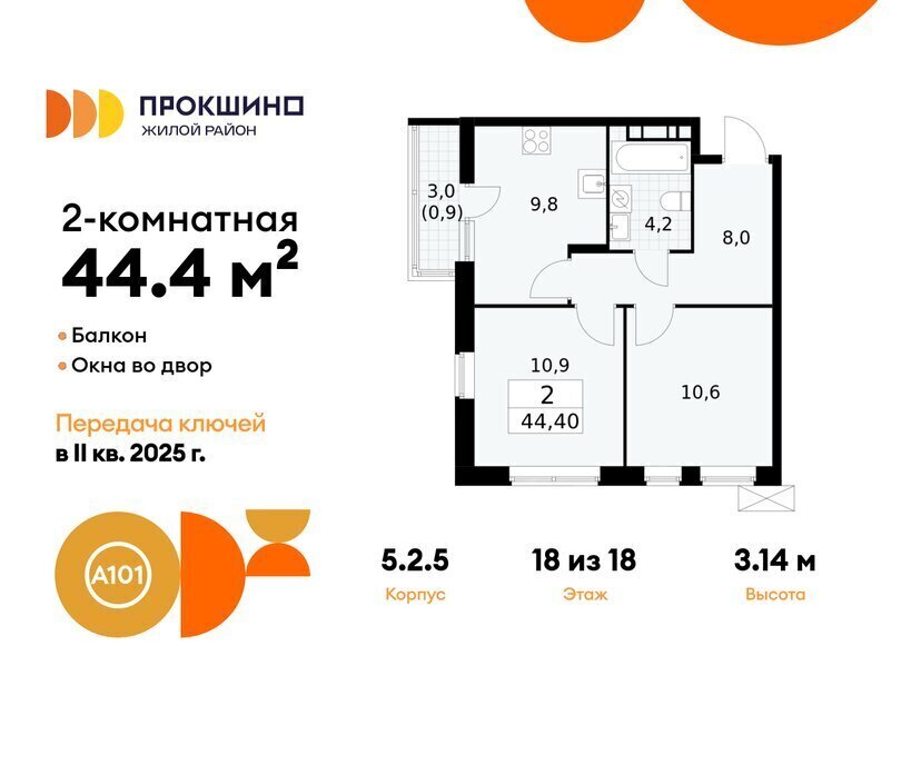 квартира г Москва п Сосенское ЖК Прокшино 2/5 метро Прокшино метро Коммунарка ТиНАО 5. фото 1