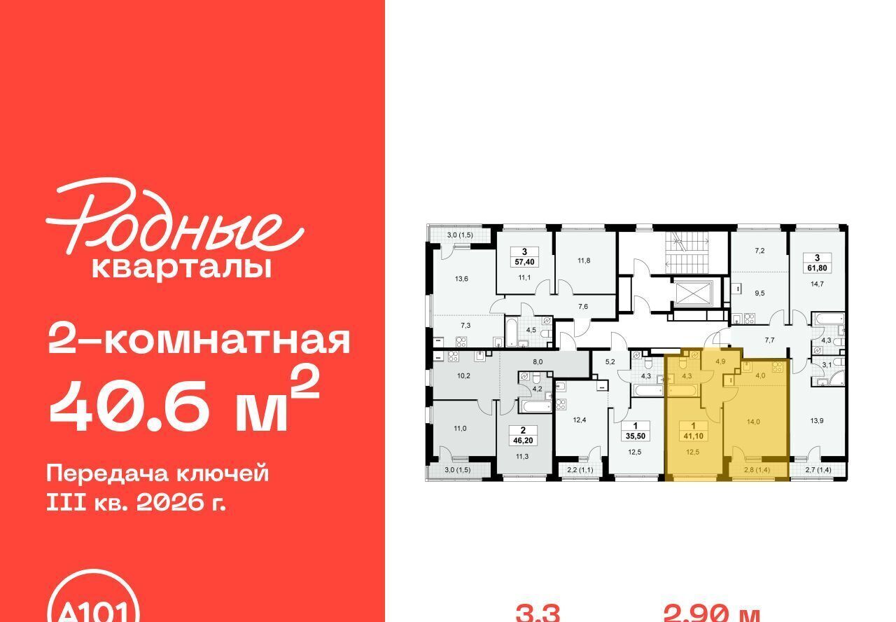 квартира г Щербинка ЖК «Родные кварталы» 3/1 Филатов Луг фото 2