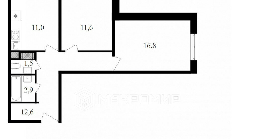 квартира г Москва ул Берзарина 2/2 ЖК «Октябрьское поле» Поле, 32к, Октябрьское фото 13