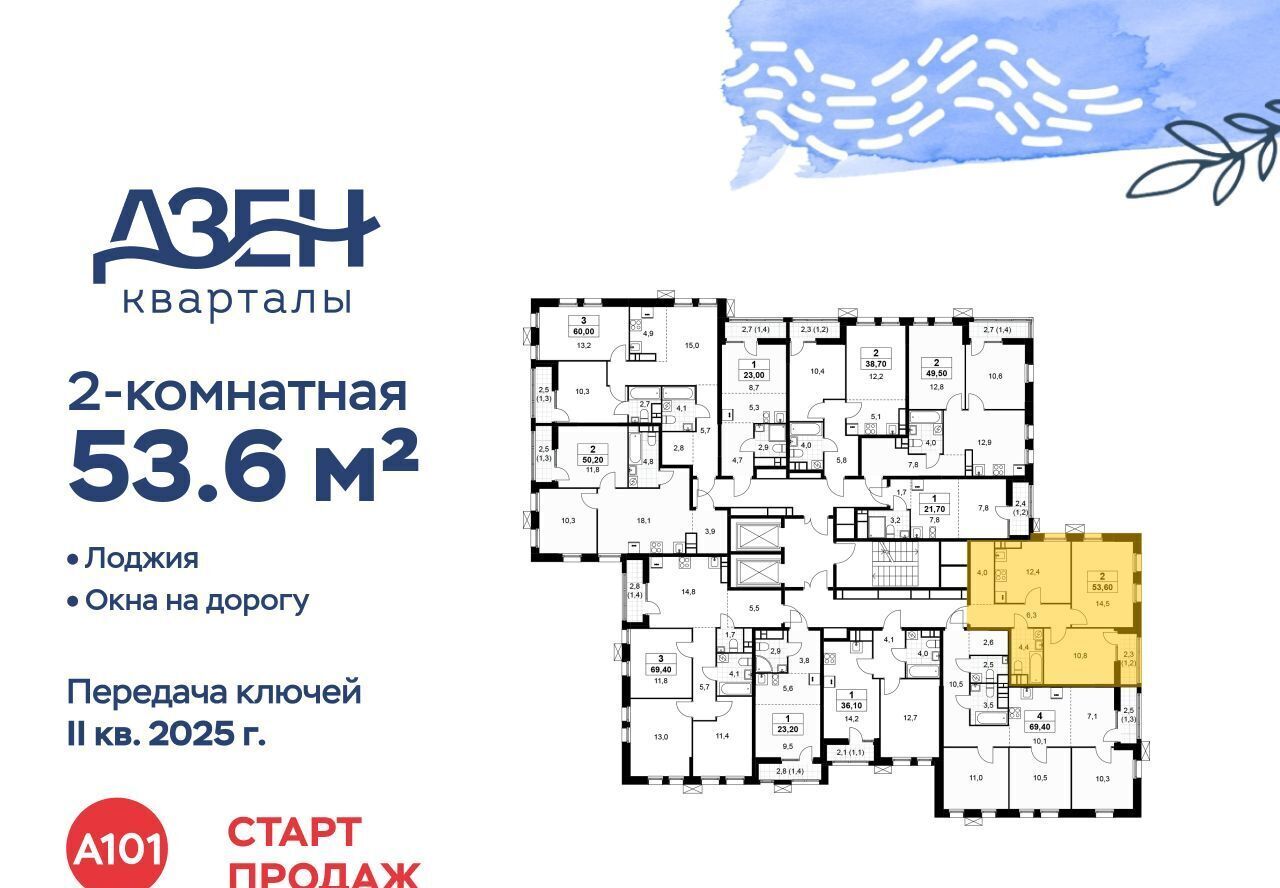 квартира г Москва метро Бунинская аллея ЖР «Дзен-кварталы» 2/3 фото 3