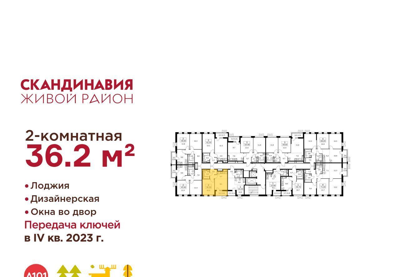 квартира г Москва п Сосенское ЖК Скандинавия 25/1 метро Теплый Стан фото 3