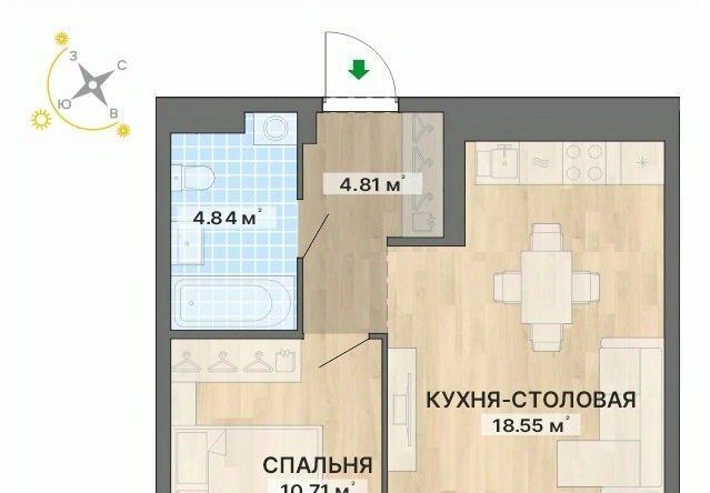 квартира г Екатеринбург р-н Орджоникидзевский Уралмаш ЖК «Северное сияние» жилрайон фото 1