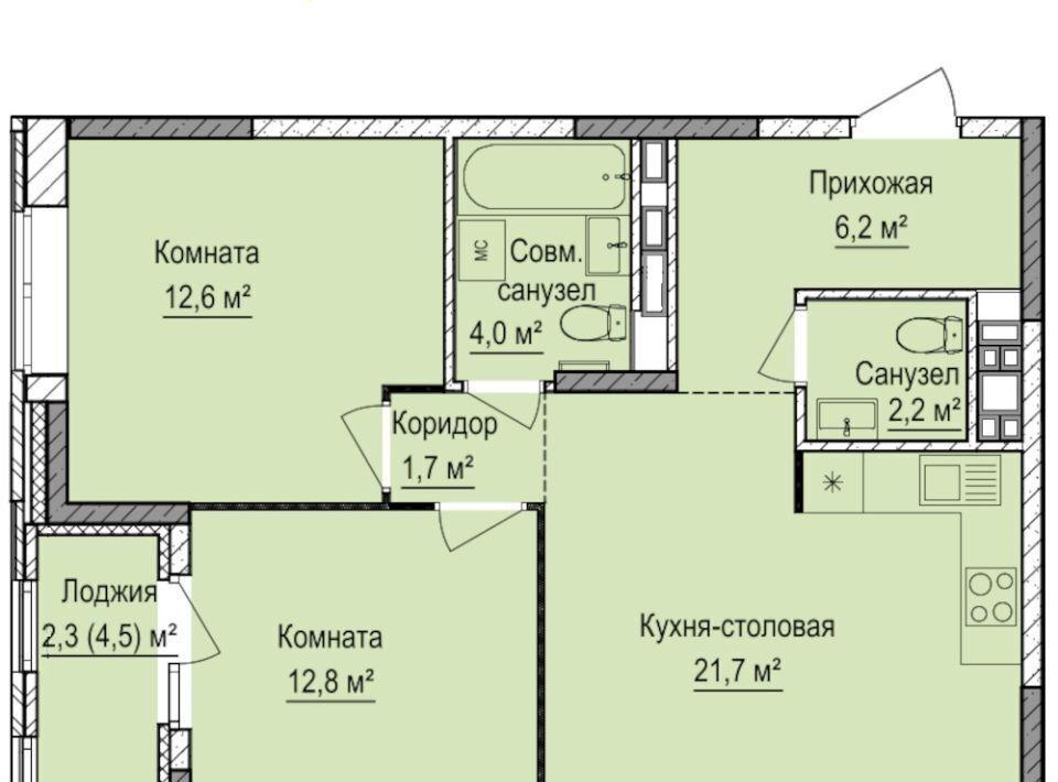 квартира г Ижевск р-н Устиновский Автопроизводство ЖК «Норвежский лес» жилрайон фото 1