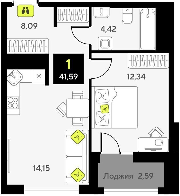 квартира г Тюмень ул Первооткрывателей 9 Калининский административный округ фото 1