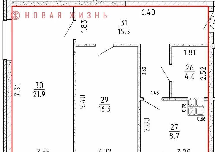 квартира г Самара р-н Железнодорожный проезд 4-й 8а фото 16