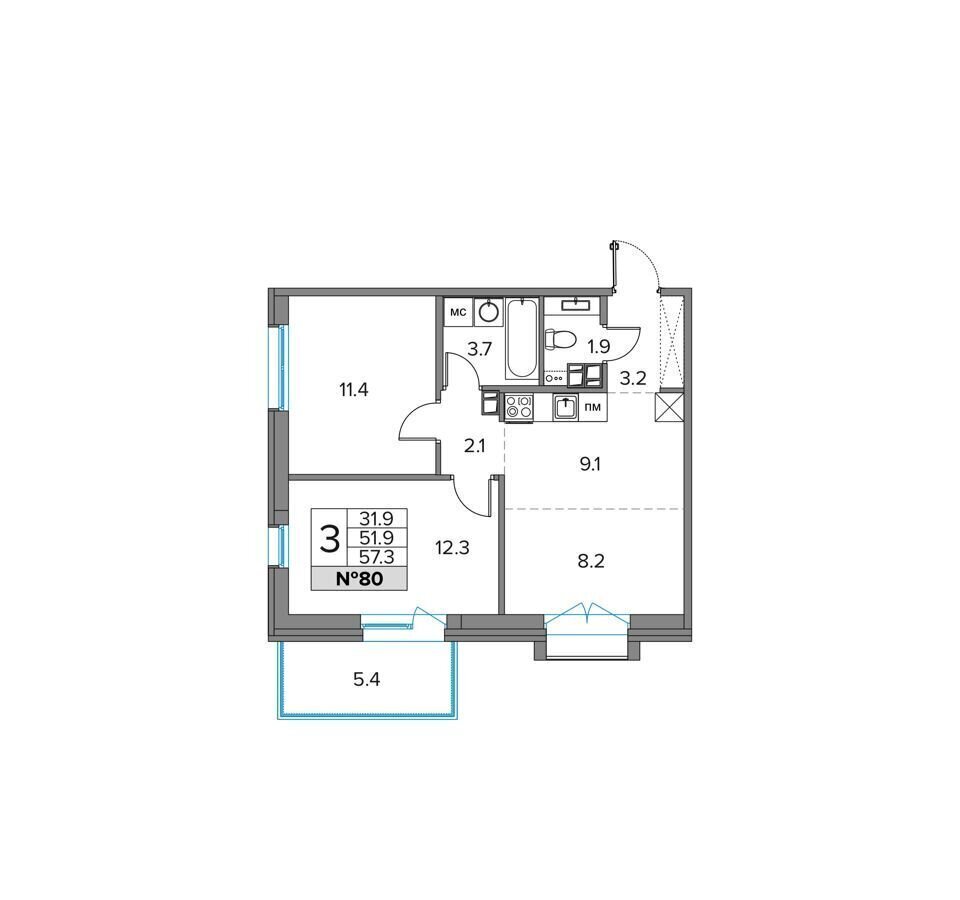 квартира г Петрозаводск р-н Голиковка б-р Фуллонский 3 Голиковка Клубный дом «‎Речка» фото 1