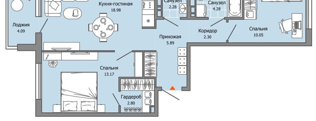 квартира г Ульяновск р-н Засвияжский жилой комплекс Город Новаторов, 2 фото 1