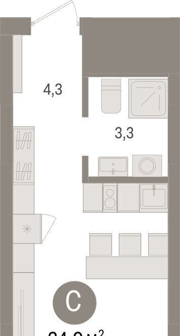 квартира г Омск р-н Кировский Кварталы Драверта 2 фото 1