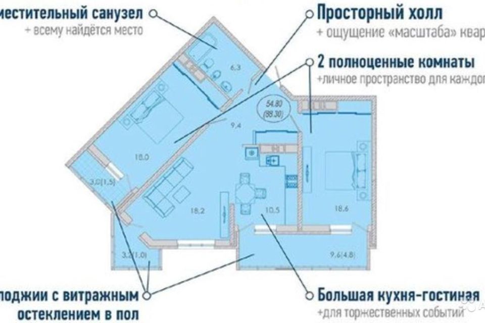 квартира г Новороссийск р-н Центральный наб Имени Адмирала Серебрякова 29дк/1 городской округ Новороссийск фото 10