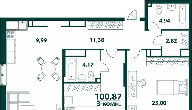 р-н Засвияжский 19-й микрорайон ЖК «‎Аквамарин 2» 3 фото