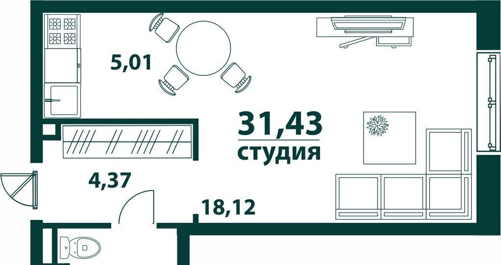 квартира г Ульяновск р-н Засвияжский 19-й микрорайон ЖК «‎Аквамарин 2» 3 фото 1