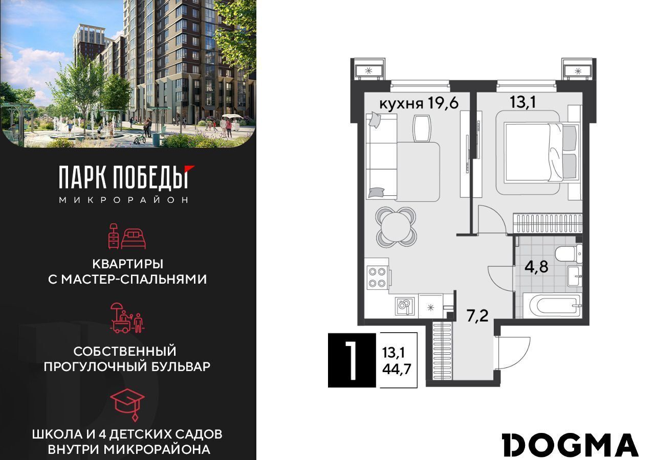 квартира г Краснодар р-н Прикубанский ЖК «Парк Победы 2» ш. Ближний Западный Обход/ул. Героя Пешкова/ ул. Садовая фото 1