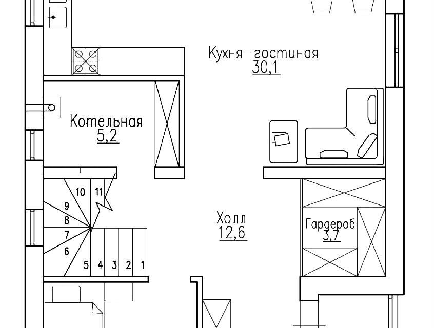 дом р-н Динской п Южный ул им. Академика Королева Южно-Кубанское сельское поселение фото 2