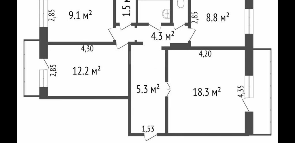 квартира г Красноярск р-н Октябрьский ул Курчатова 9в фото 20