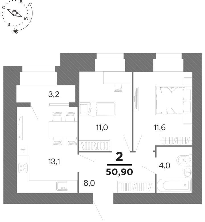 квартира г Рязань р-н Московский ул Интернациональная 2 фото 1