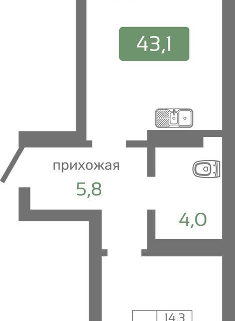 квартира г Красноярск р-н Октябрьский городской округ Красноярск, Жилой комплекс Кедр фото 1