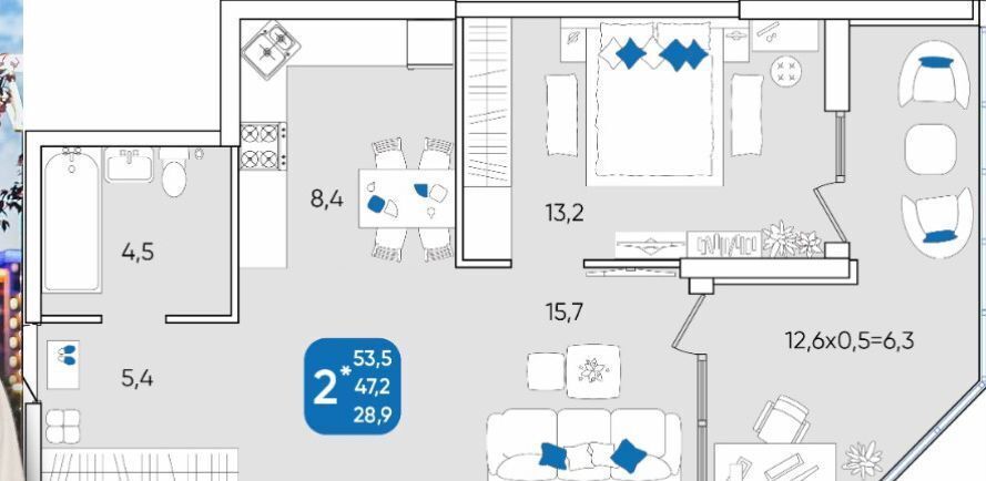 квартира г Краснодар р-н Прикубанский мкр Любимово 18 фото 4
