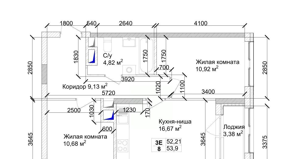 квартира г Кемерово р-н Заводский 15-й микрорайон Южный фото 3