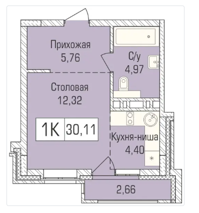 квартира г Новосибирск р-н Калининский ул Объединения 102/4с городской округ Новосибирск фото 2